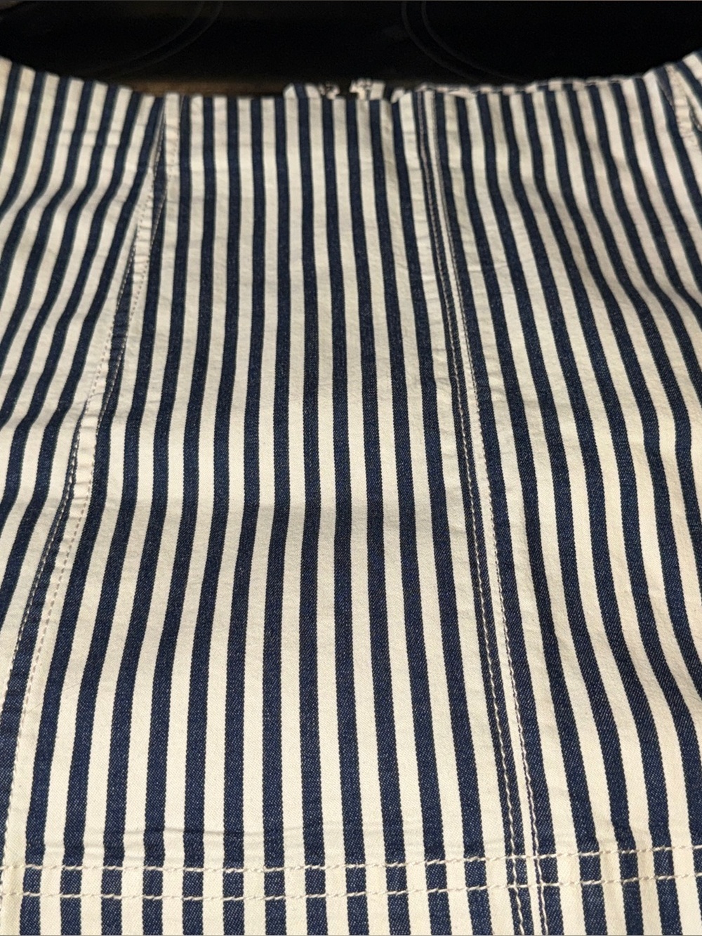 Navy and White Vertical Stripe Fabric skirt